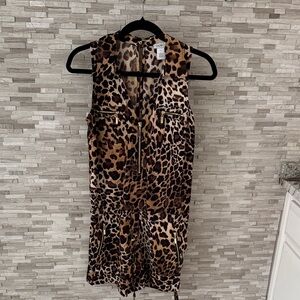 Cache Animal Print Sleeveless Romper
